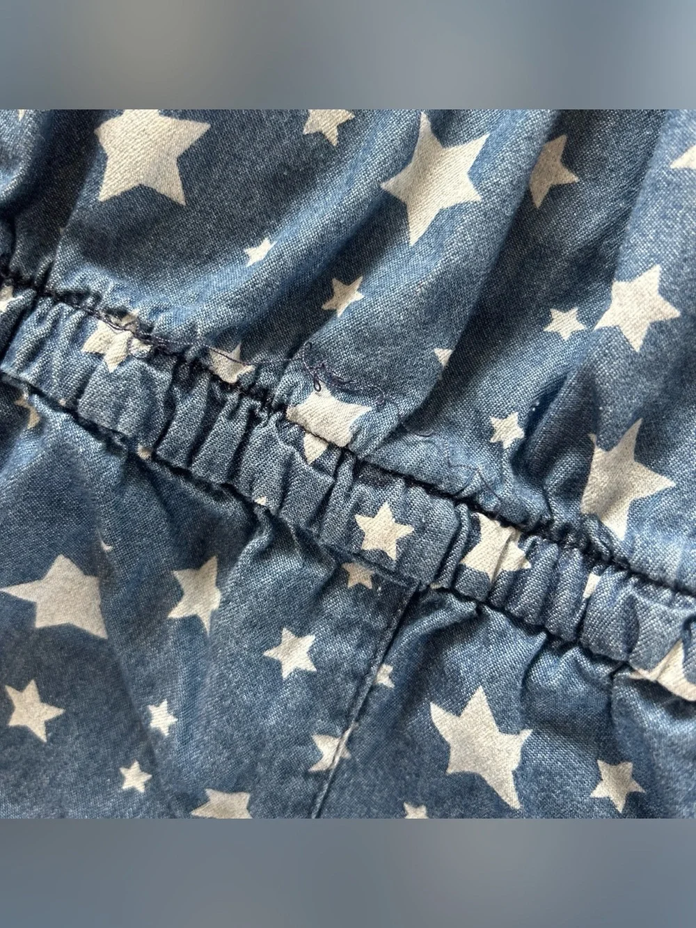 Limited Too Blue Star Print Denim Romper size 6-9 months